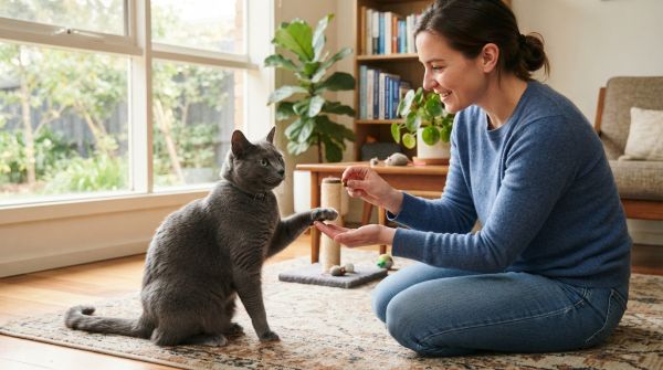 Comment éduquer un chat russe bleu